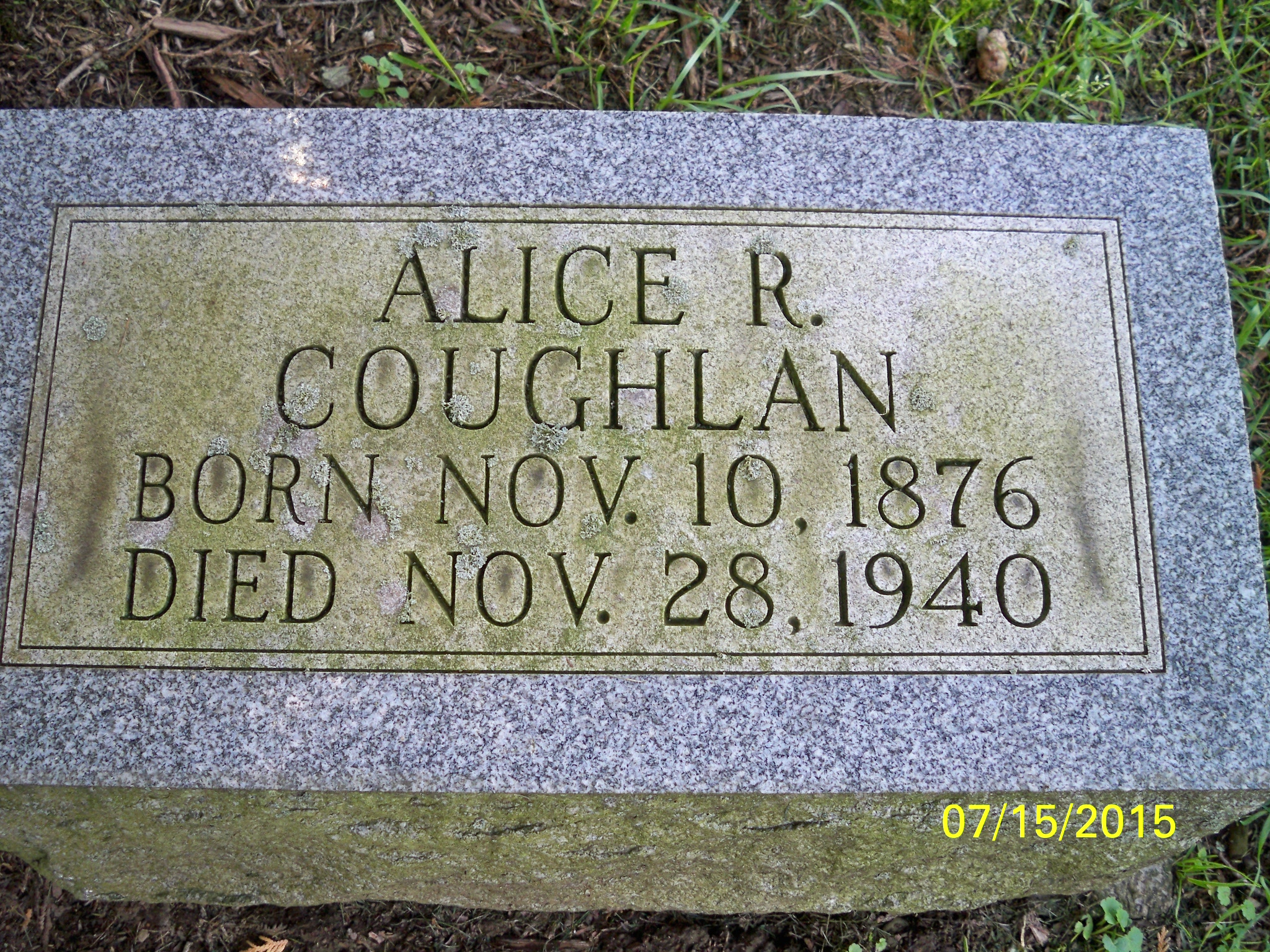 Alice Robbins Coughlan Grave Marker
