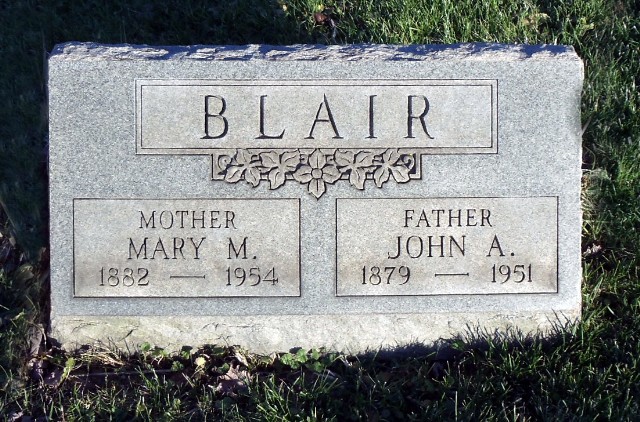 Blair, John A - Tombstone