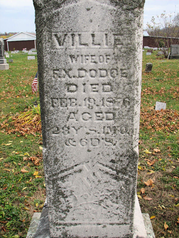 Dodge, Villie wife of FX -Franklin CCC Cemetery PA 2010