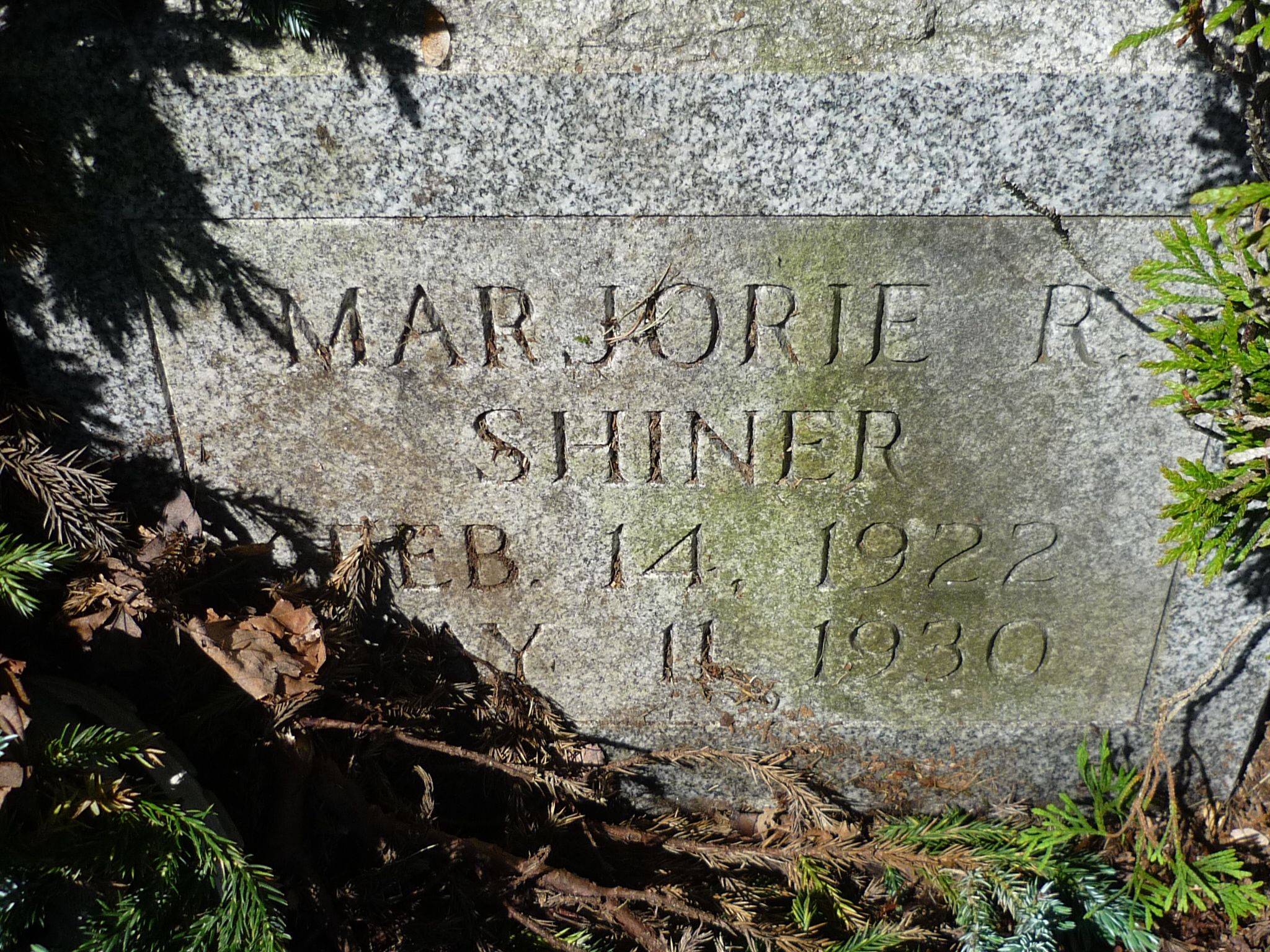 Headstone - Marjorie R Shiner