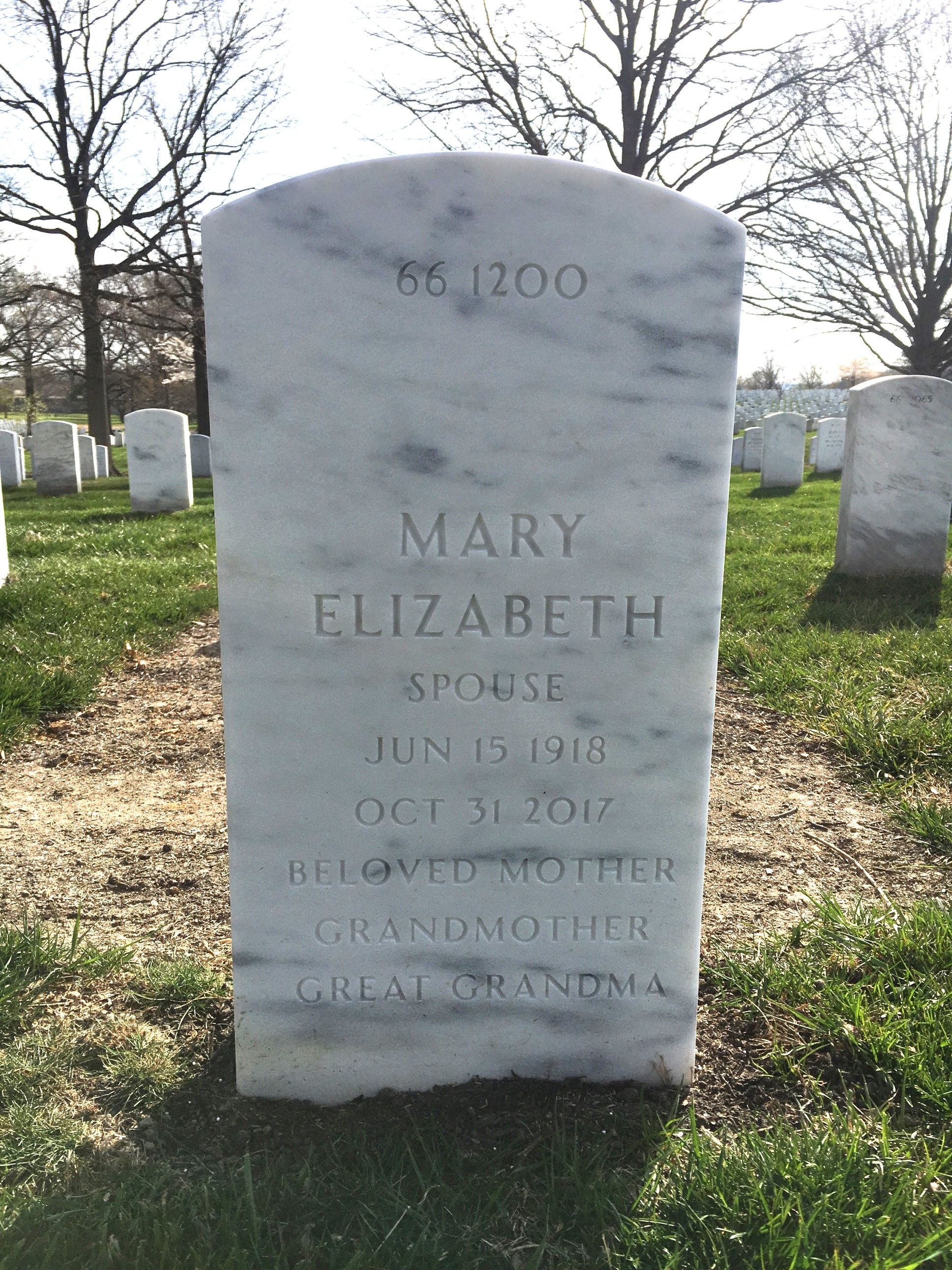 Headstone - Mary Elizabeth