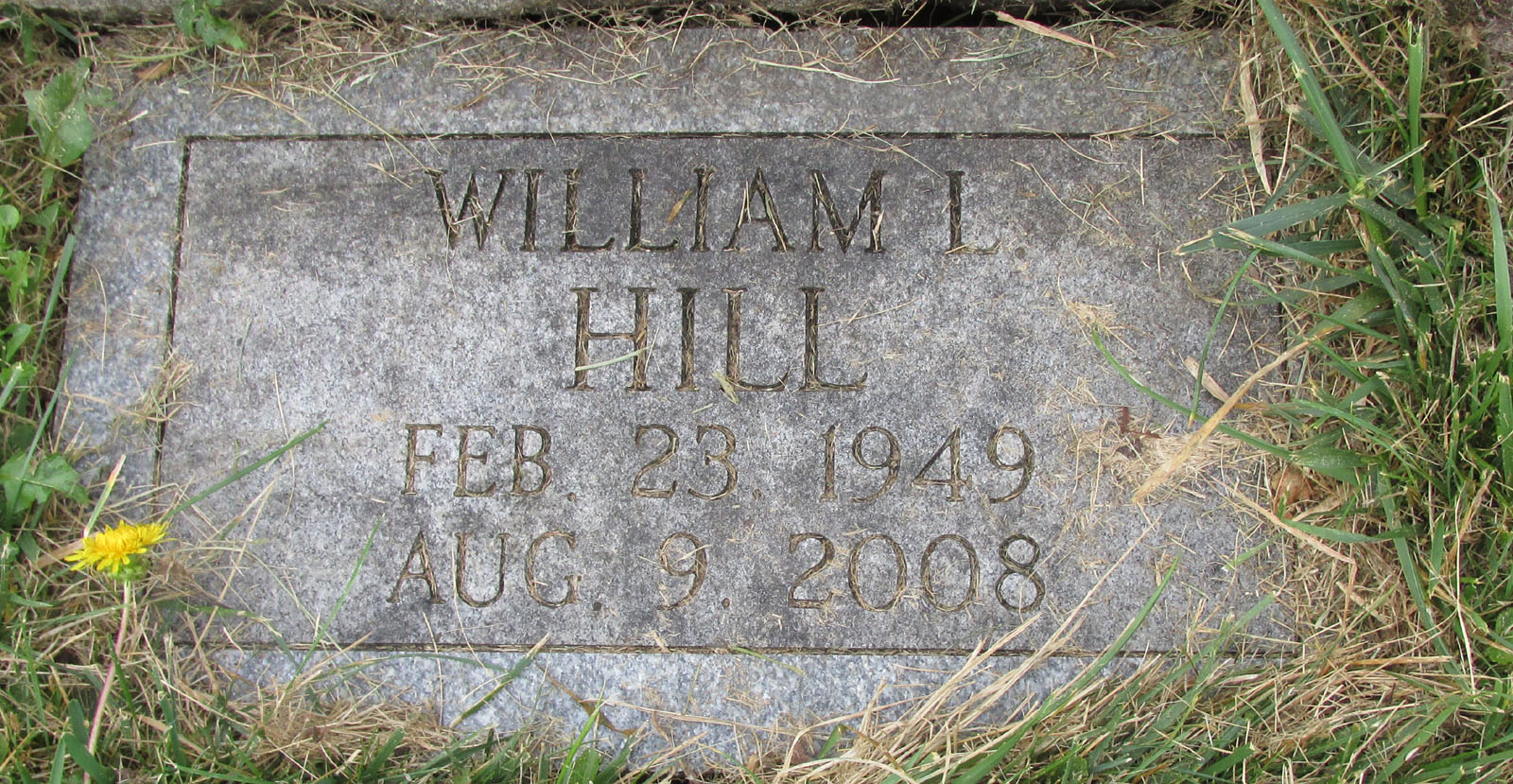 Headstone - William L Hill