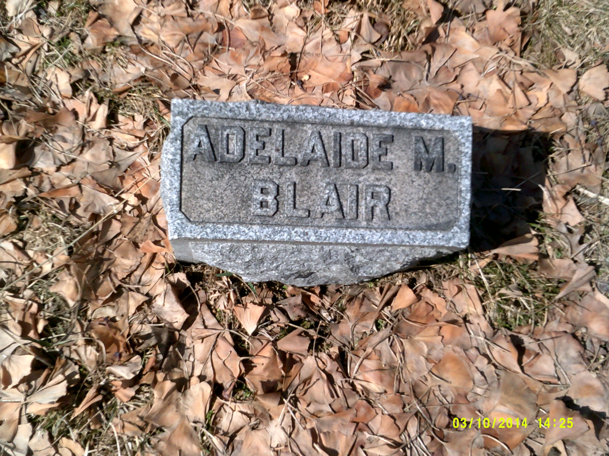 Headstone: Adelaide  M. Blair