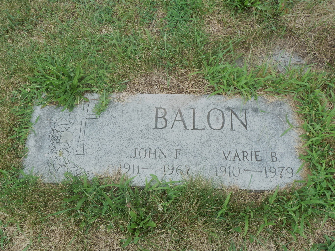 Headstone: Balon - John F & Marie B