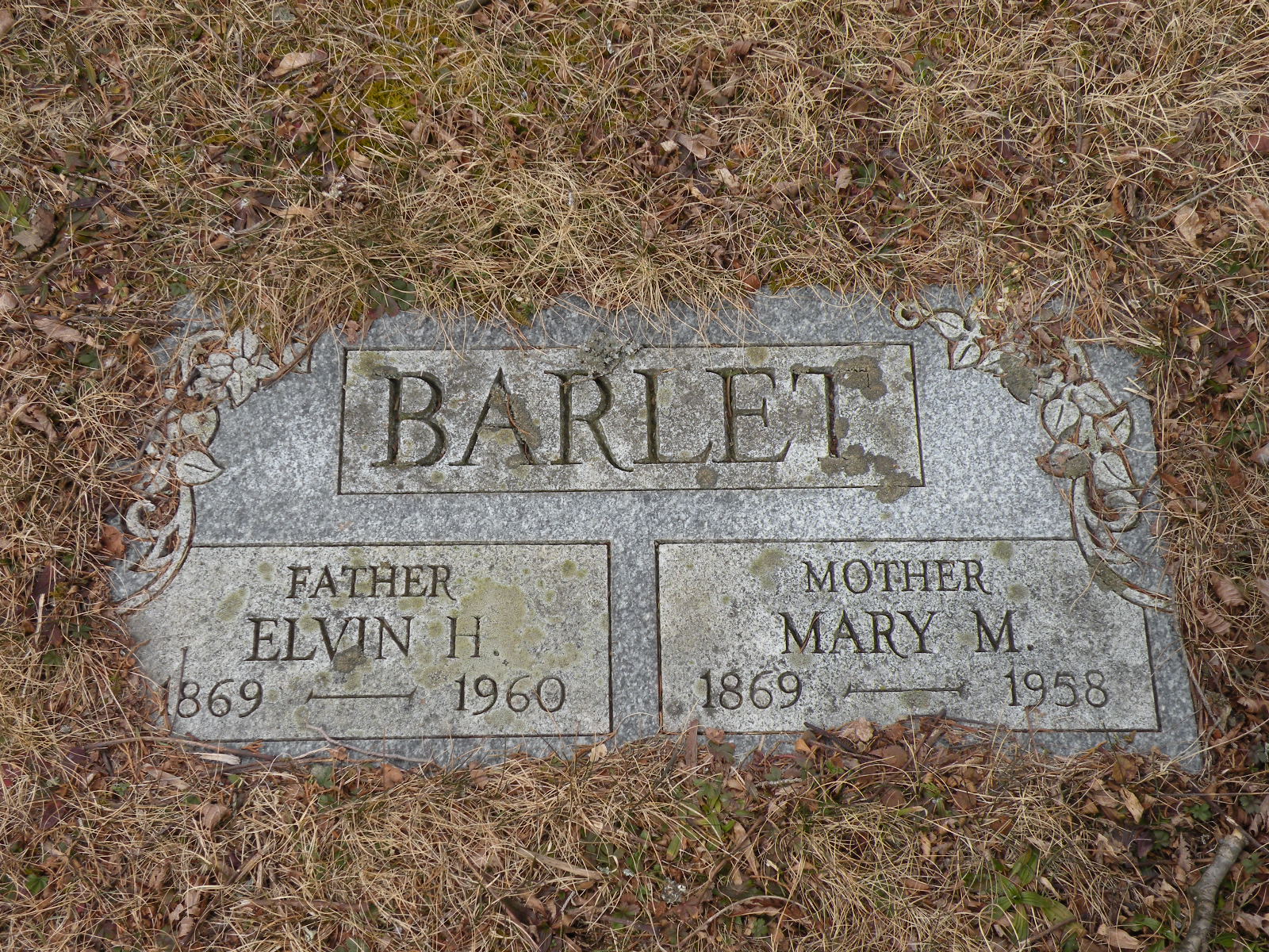 Headstone: Barlet - Elvin H. & Mary M.