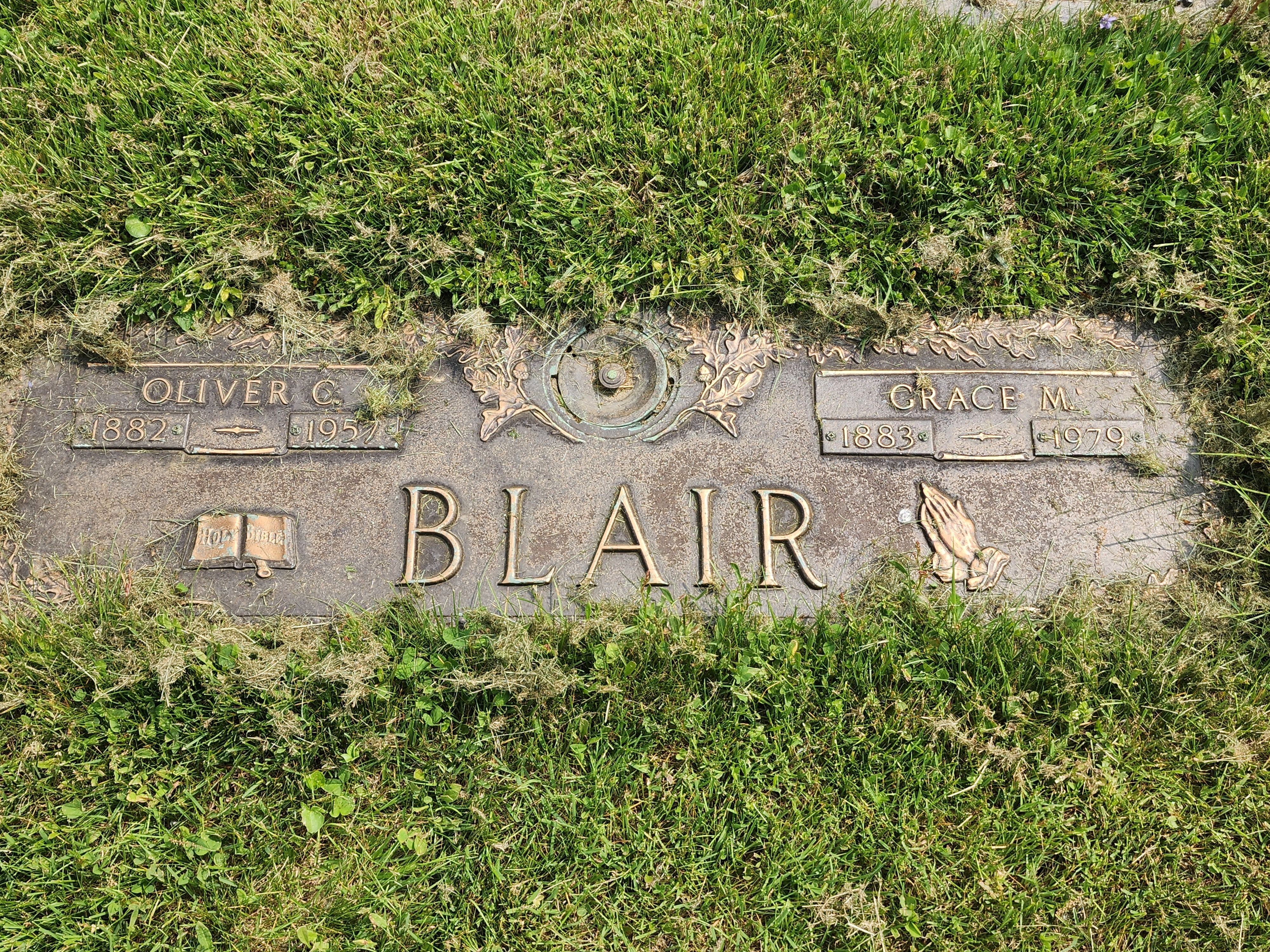 Headstone: Blair - Oliver C. & Grace M.