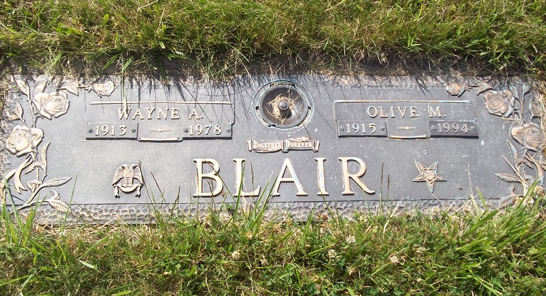 Headstone: Blair - Wayne A. & Olive M.