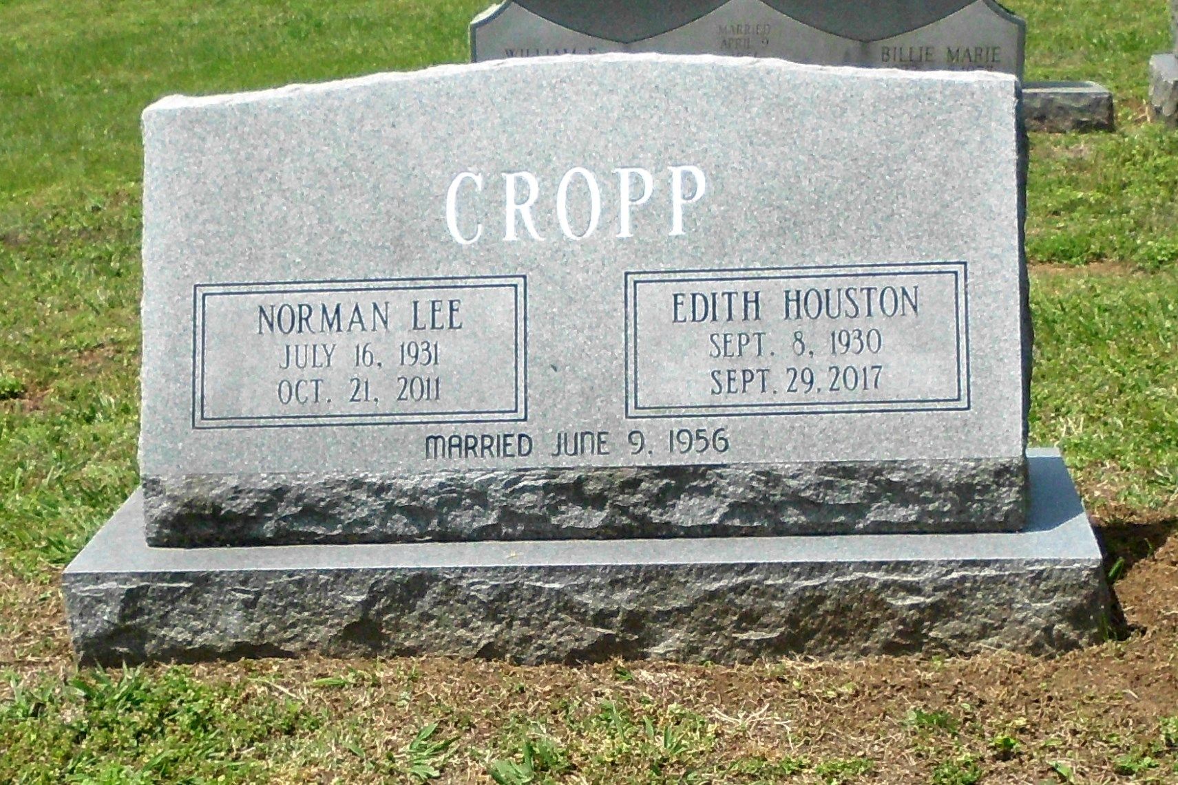 Headstone: Cropp - Normal Lee & Edith Houston