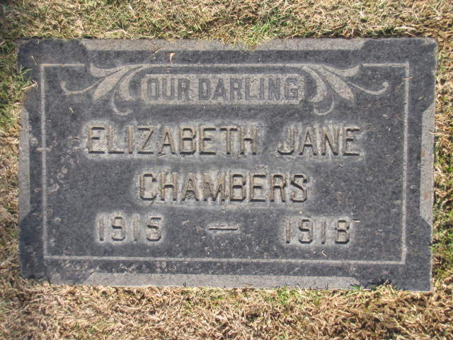 Headstone: Elizabeth Jane Chambers