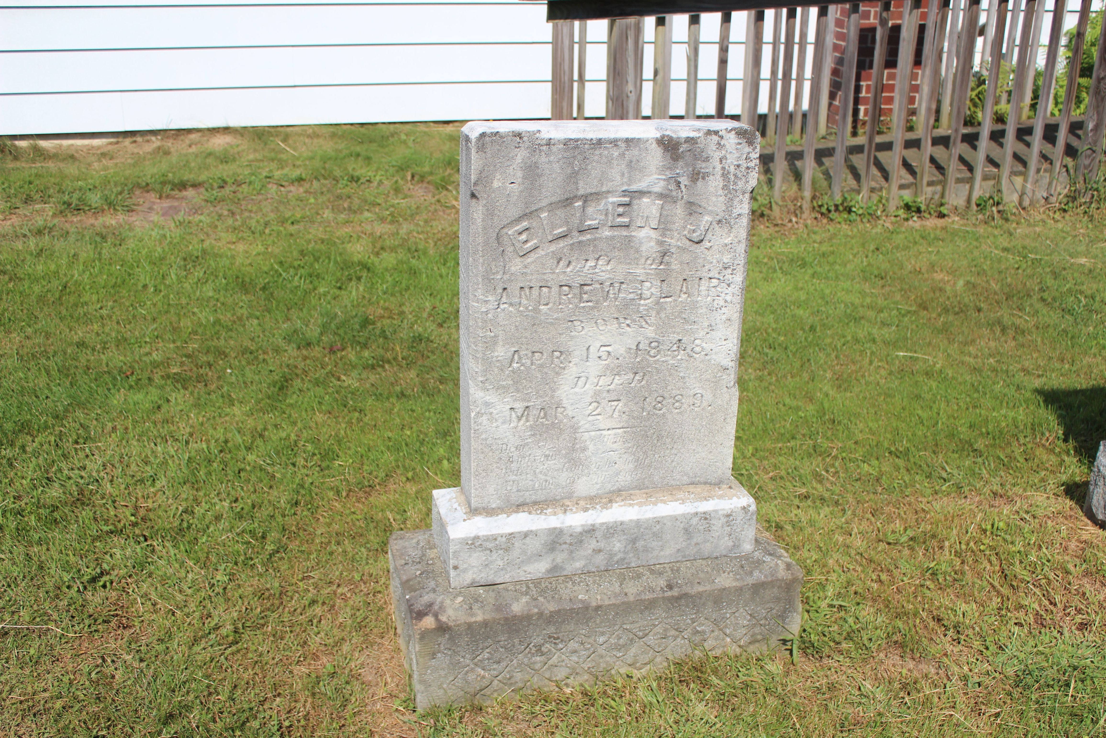Headstone: Ellen Jane Blair