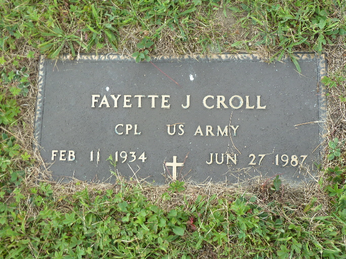 Headstone: Fayette J Croll
