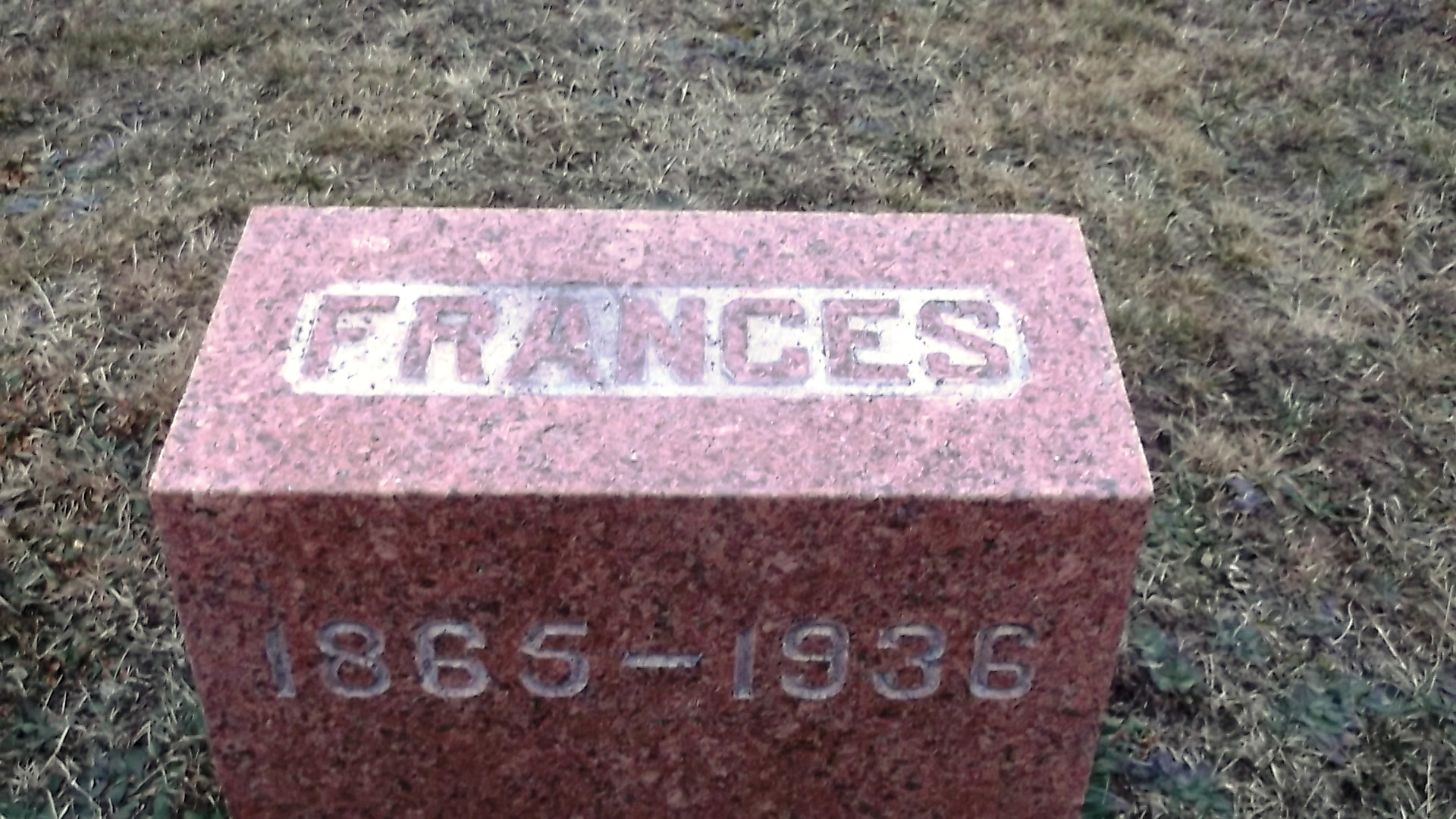 Headstone; Frances Jackson