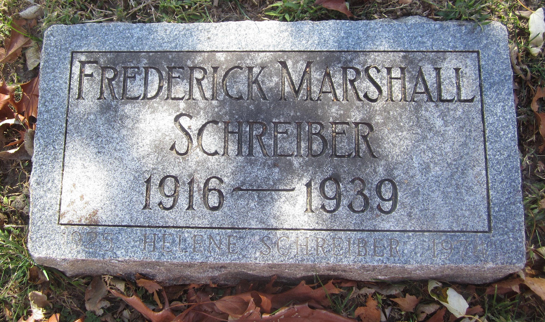 Headstone: Frederick Marshall Schreiber