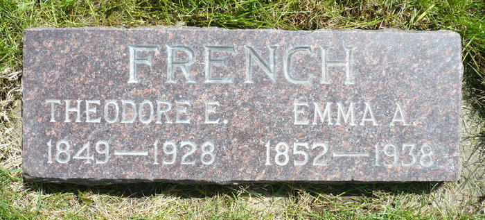 Headstone: French - Theodore E. & Emma A.