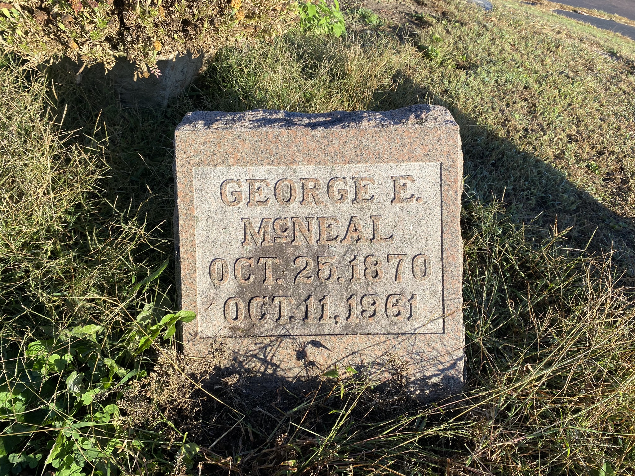 Headstone: George E McNeal