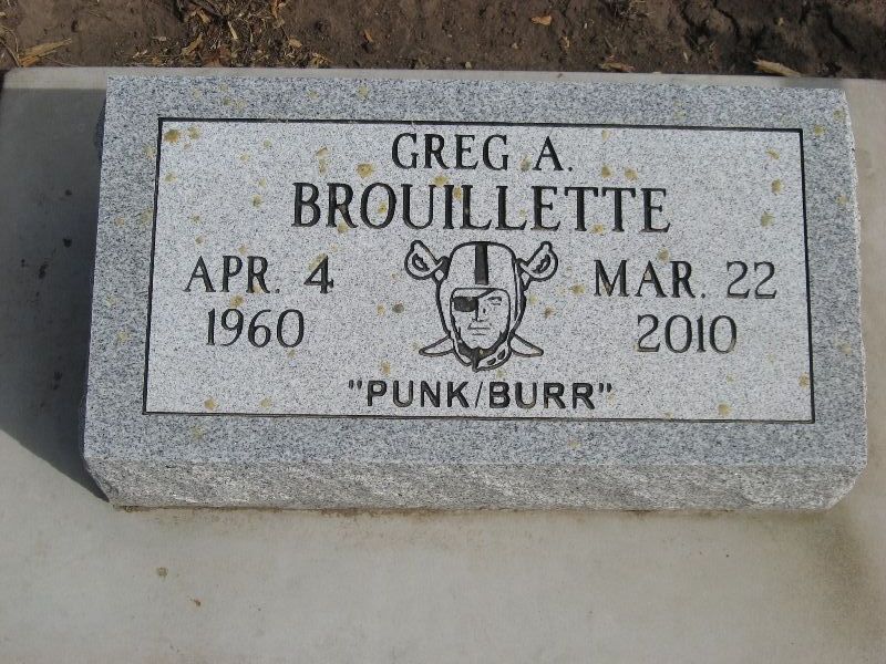 Headstone: Greg A Brouillette