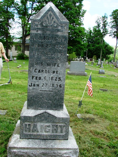 Headstone: H L Haight and his wife, Caroline