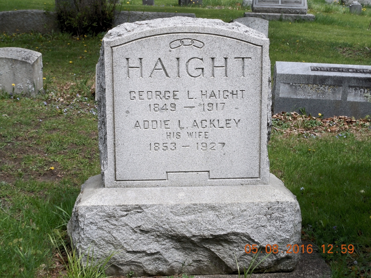 Headstone: Haight - George L & Addie L