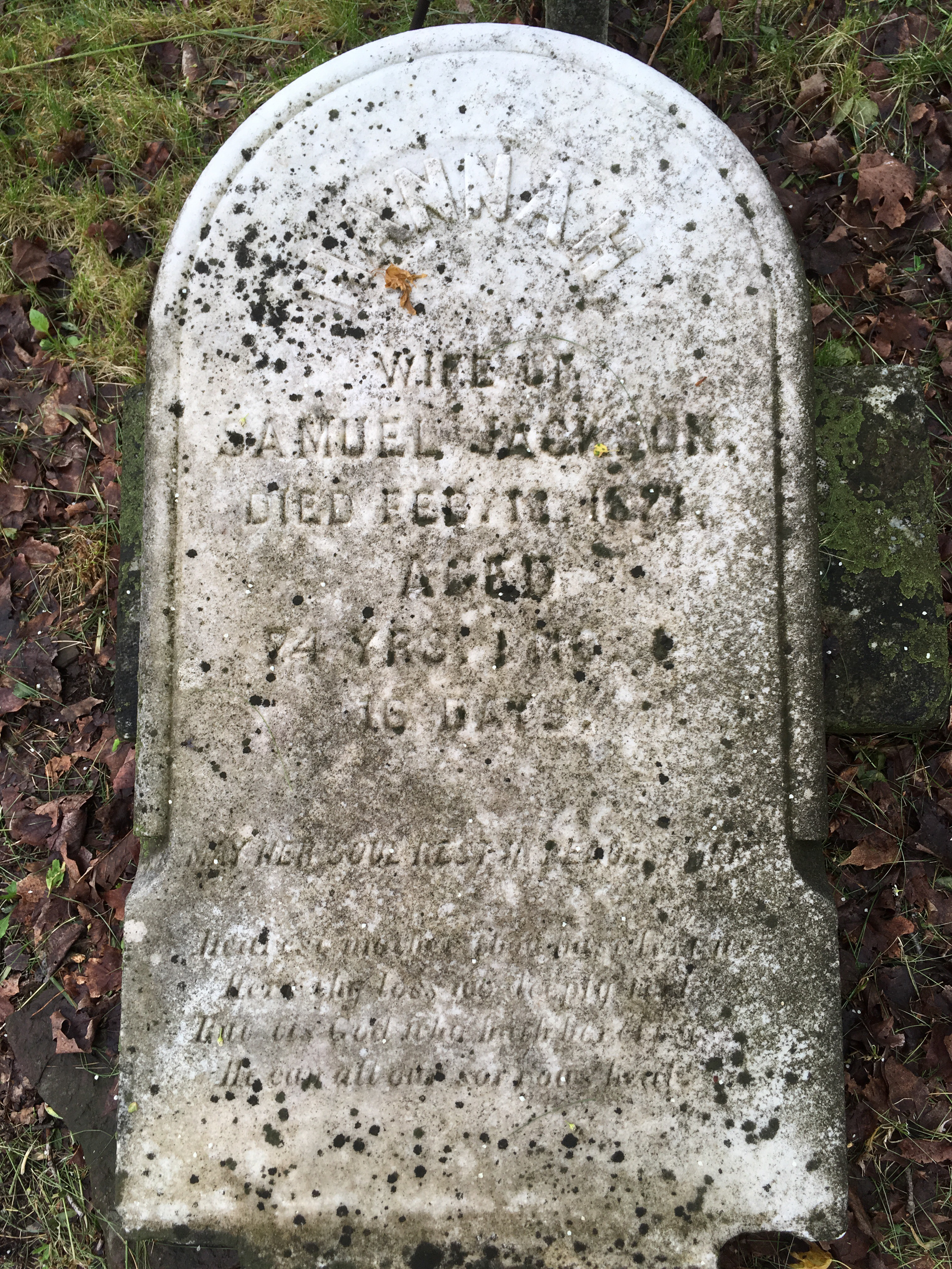 Headstone: Hannah Jackson
