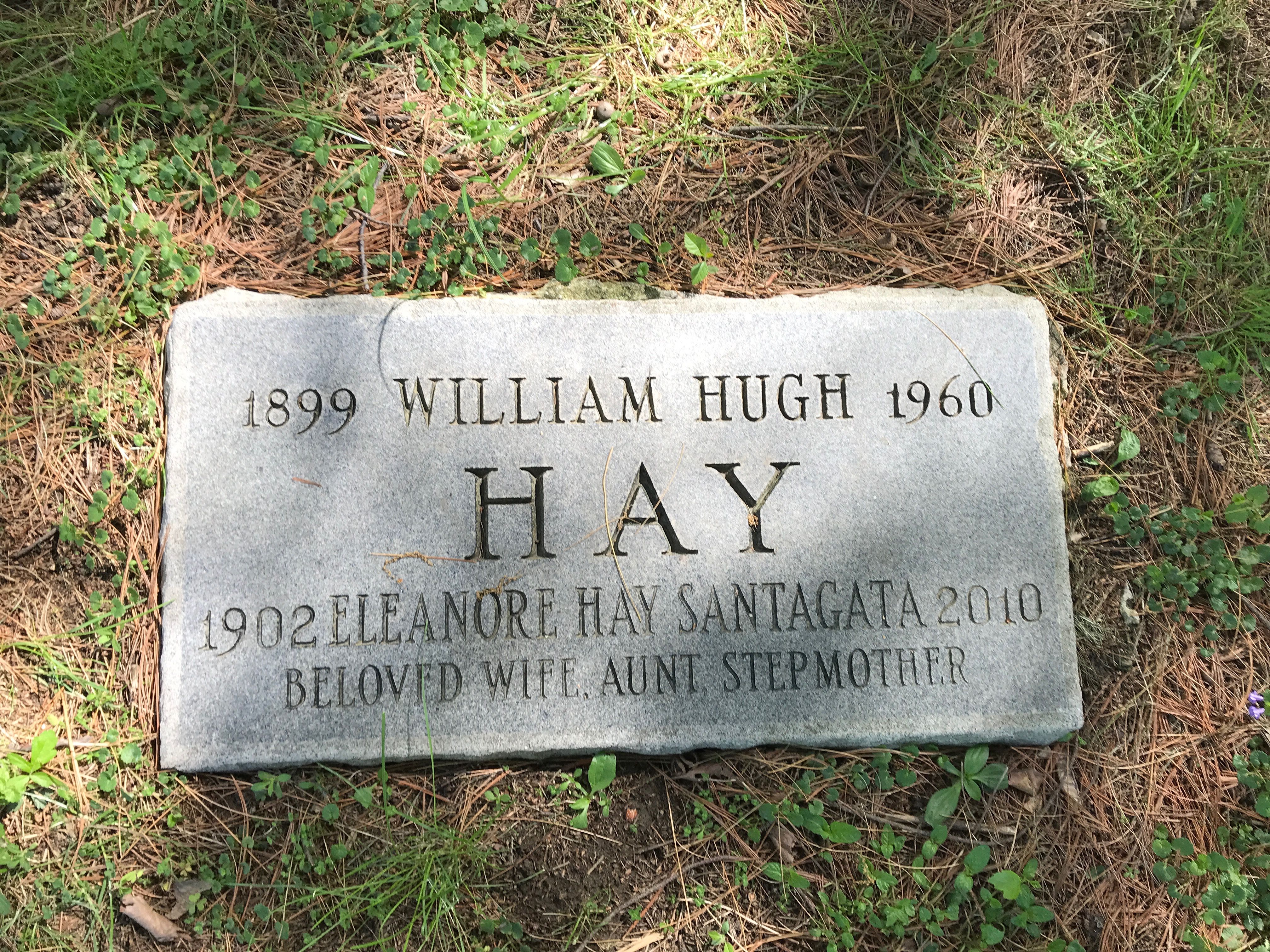 Headstone: Hay - William Hugh & Eleanore Santagata