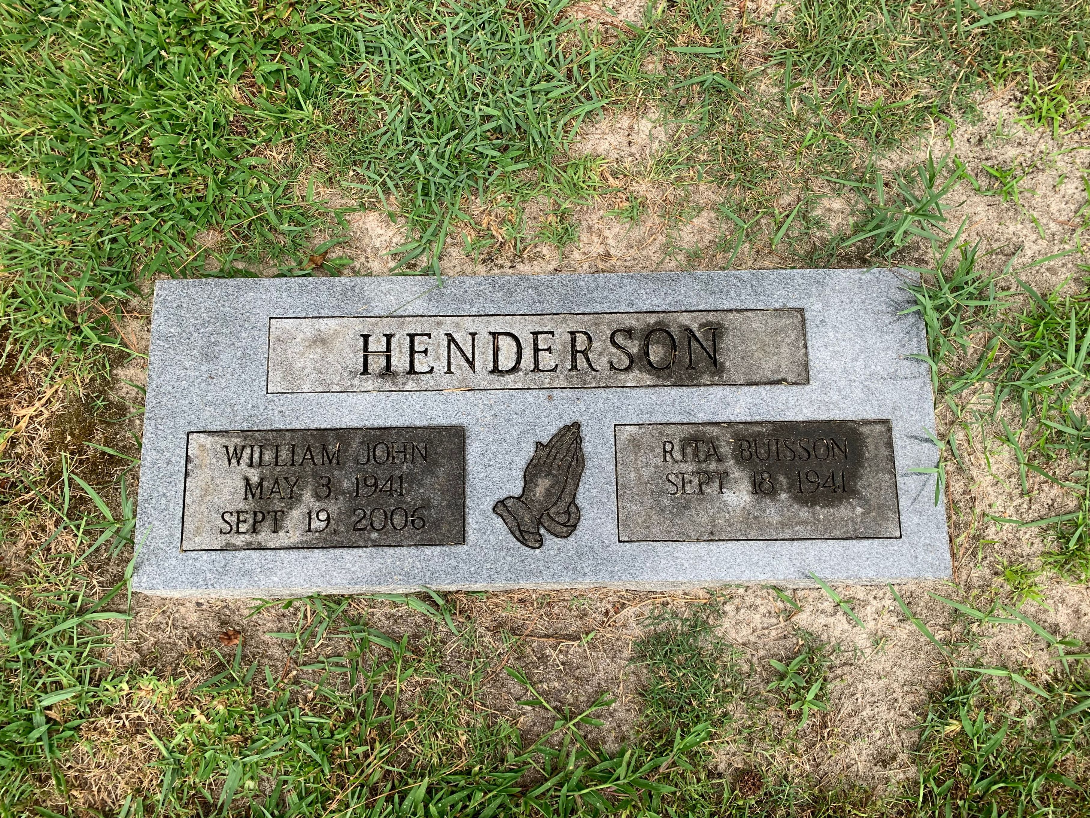 Headstone: Henderson - William John & Rita Buisson