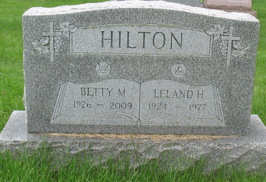 Headstone: Hilton - Betty M & Leland H
