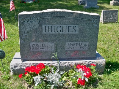 Headstone: Hughes - Russell B & Martha B