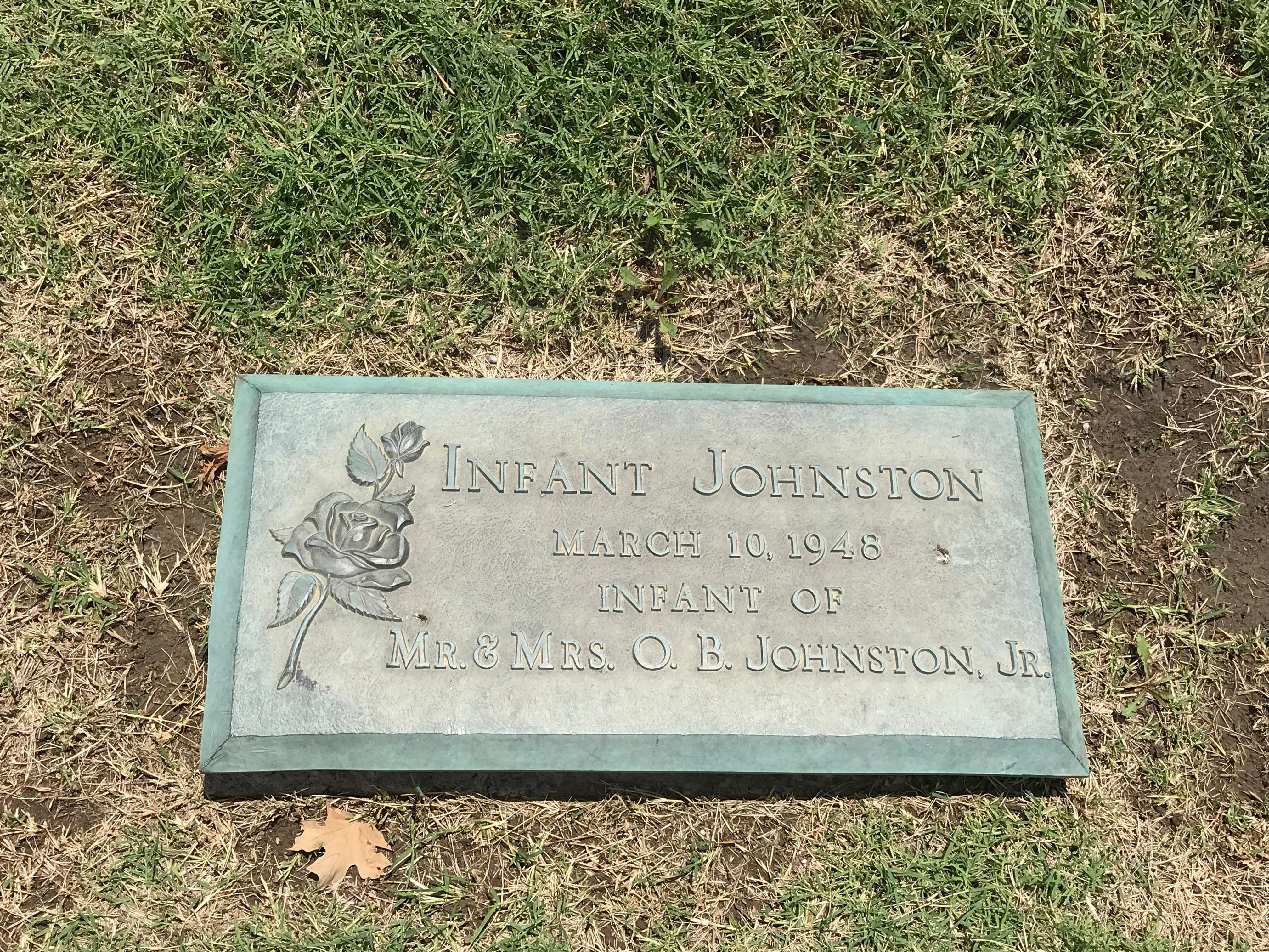 Headstone: Infant Johnston