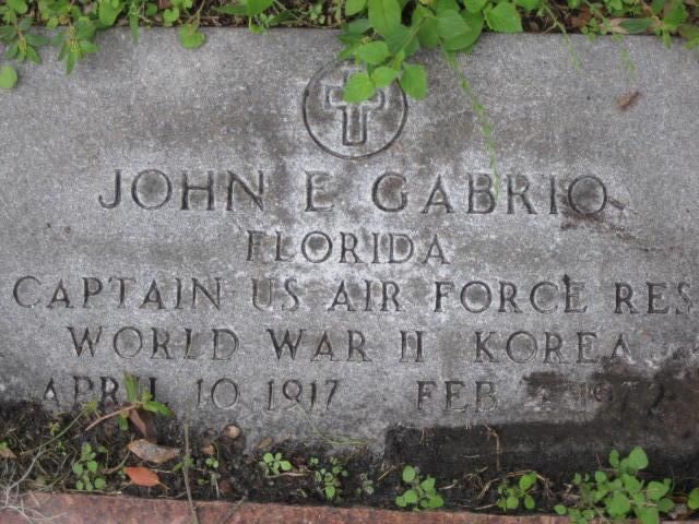Headstone: John E Gabrio