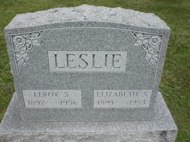 Headstone: Leslie - Leroy S. & Elizabeth S.