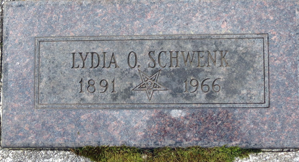 Headstone: Lydia O Schwenk