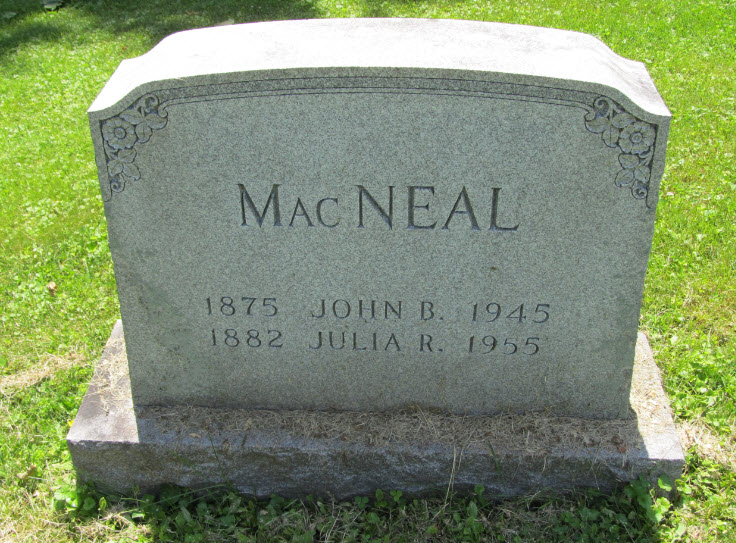 Headstone: MacNeal - John B. & Julie R.