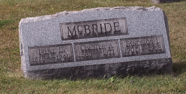 Headstone: McBride - Irene L. & Chester A. & Fanchion I