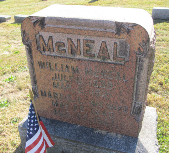 Headstone: McNeal - William McNeal & Mary E Ludwig