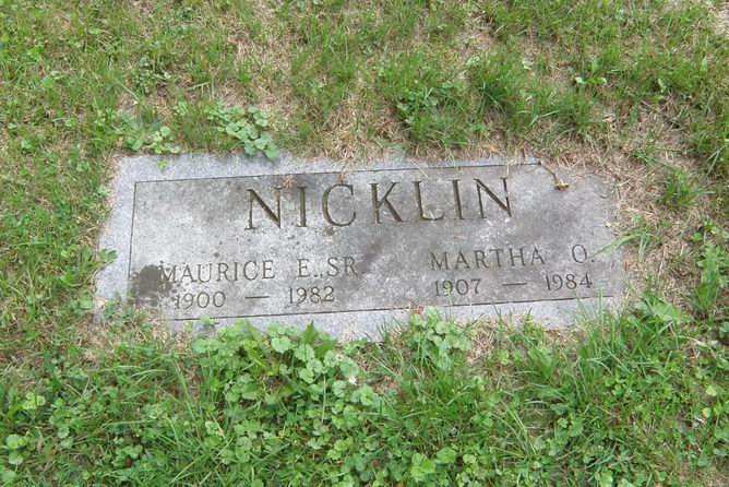 Headstone: Nicklin - Maurice E. Sr & Martha O
