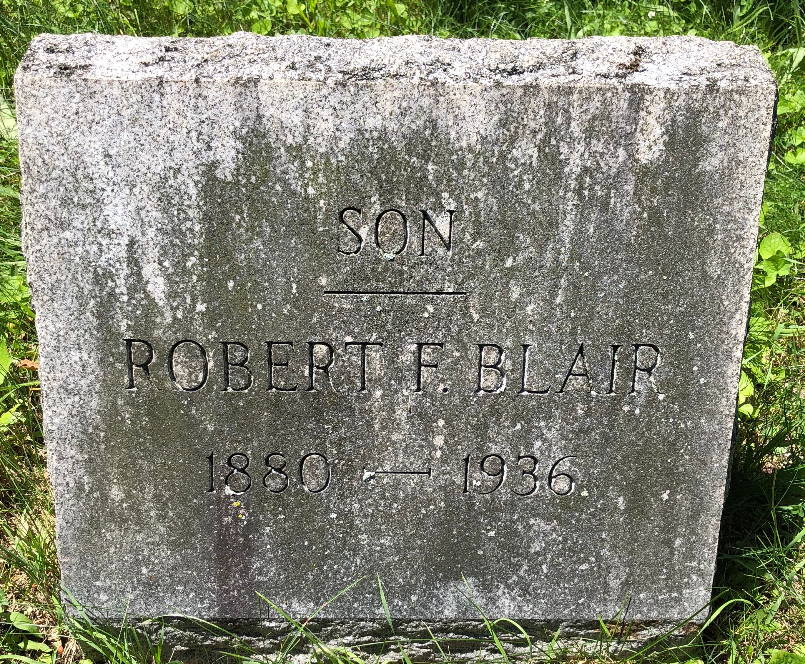 Headstone: Robert F Blair