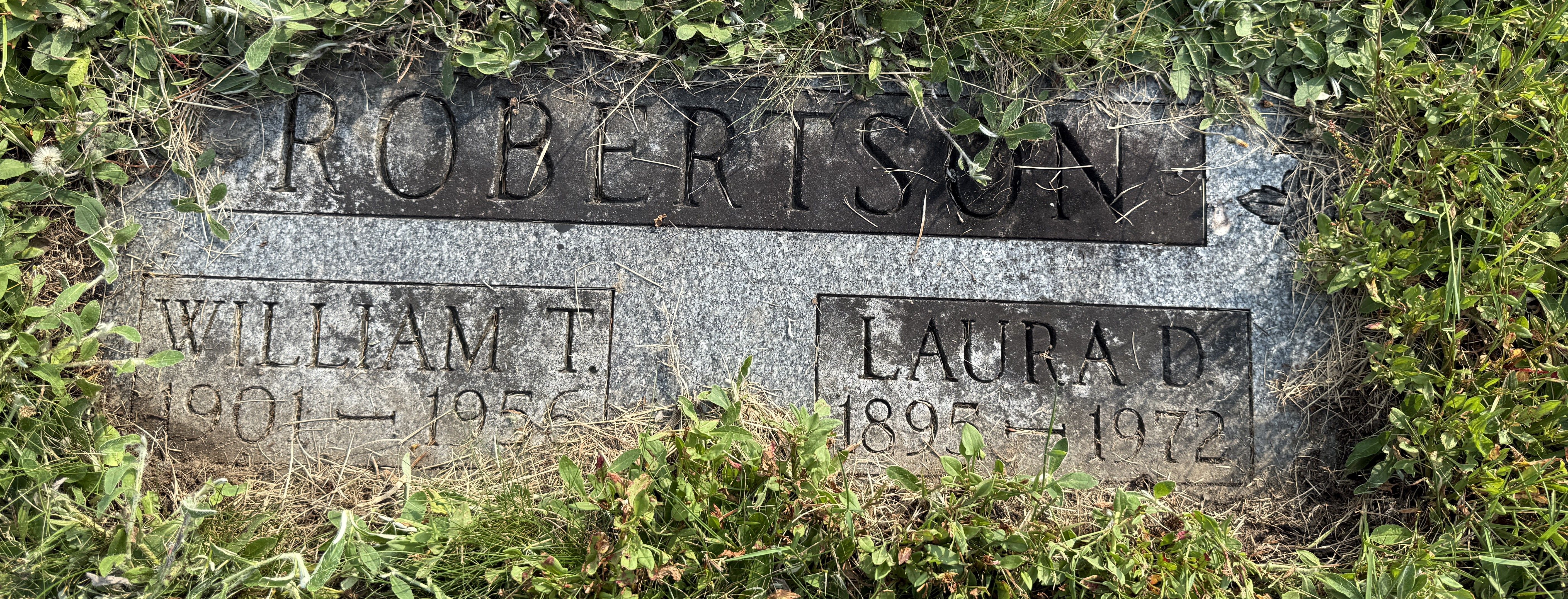 Headstone: Robertson - William T & Laura D
