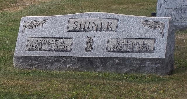 Headstone: Shiner - Andrew J & Martha L