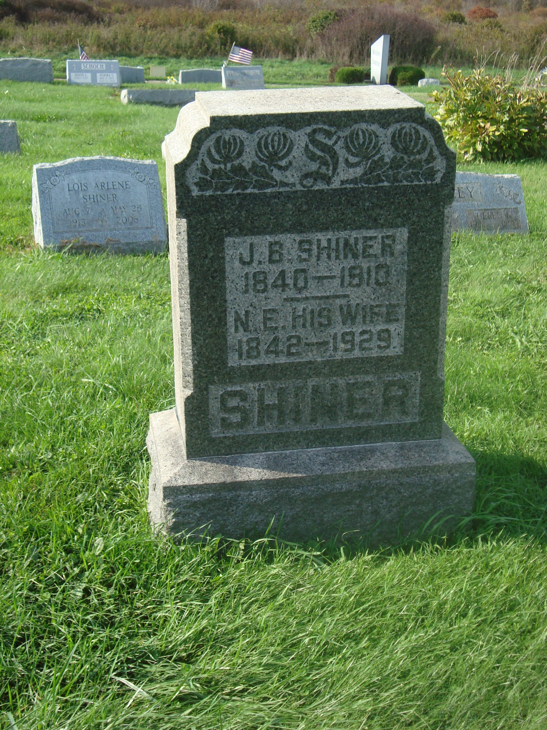 Headstone: Shiner - John B and Nancy E