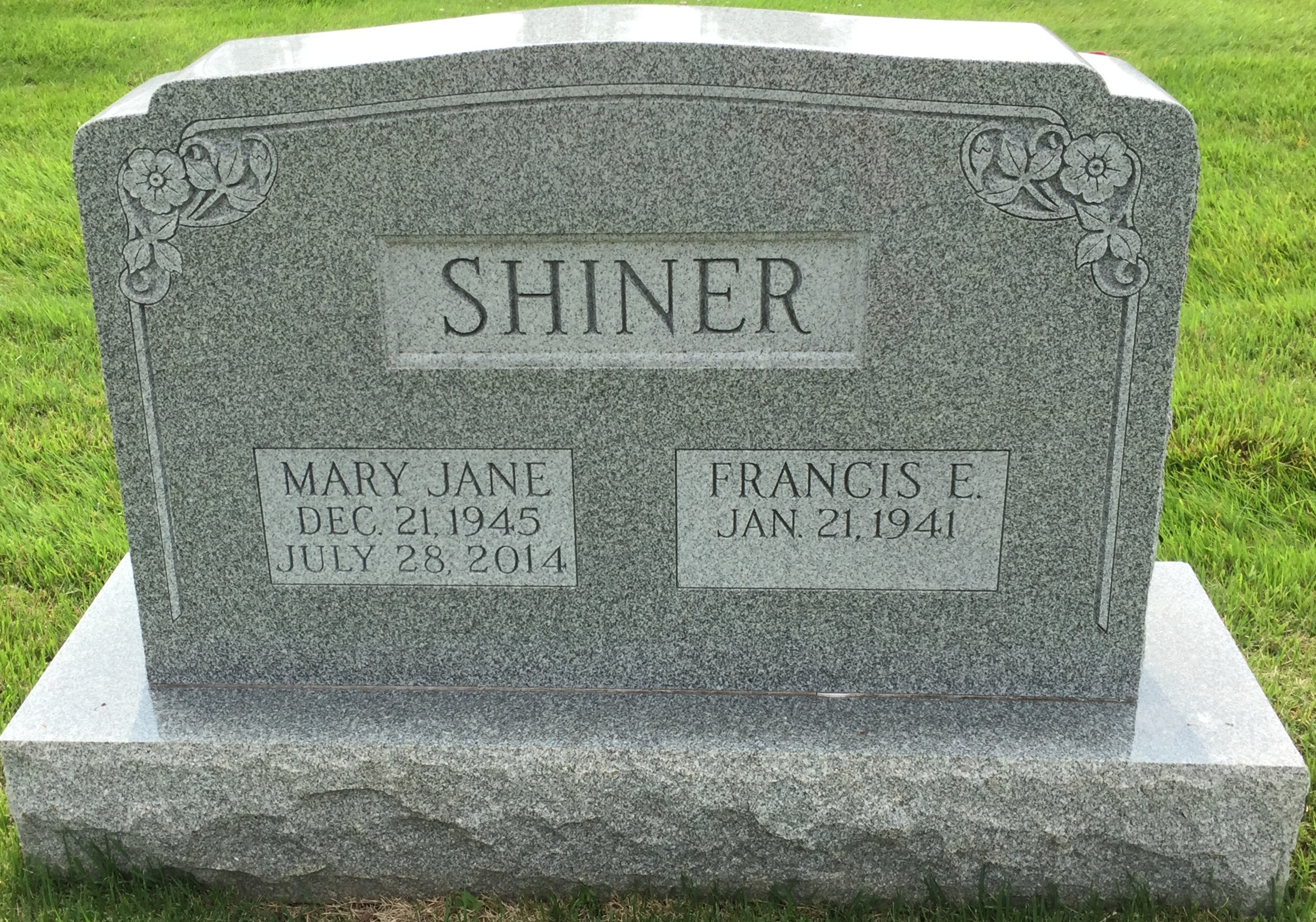 Headstone: Shiner - Mary Jane & Francis E.