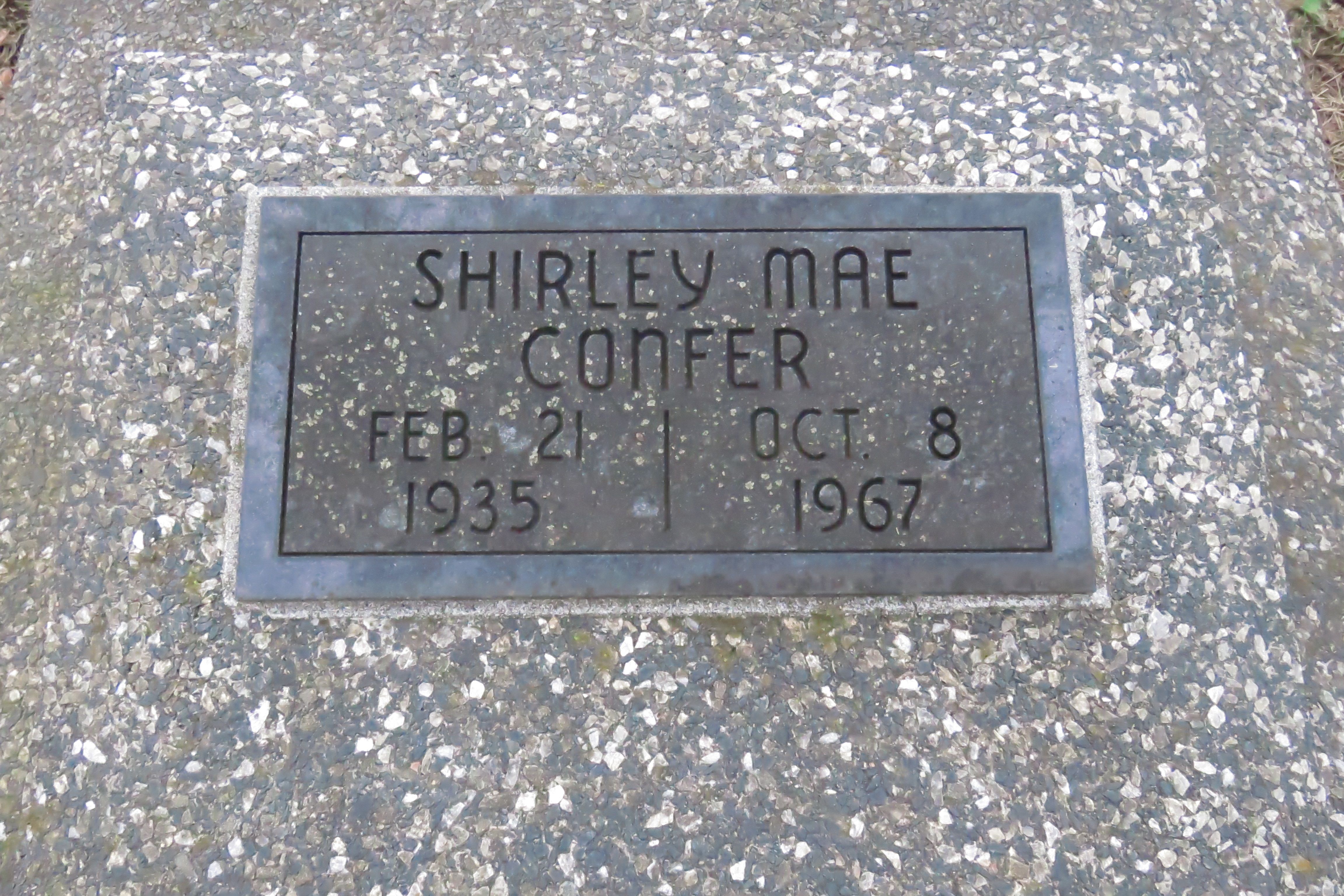 Headstone: Shirley Mae Confer