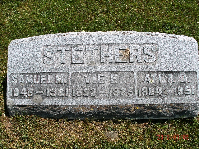 Headstone: Stethers - Samuel M & Vie E & Atla D