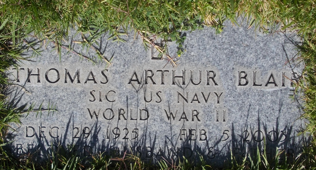 Headstone: Thomas Arthur Blair