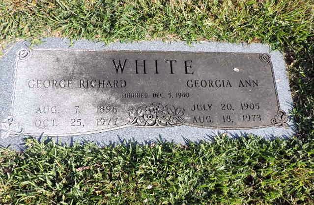 Headstone: White - George Richard and Georgia Ann