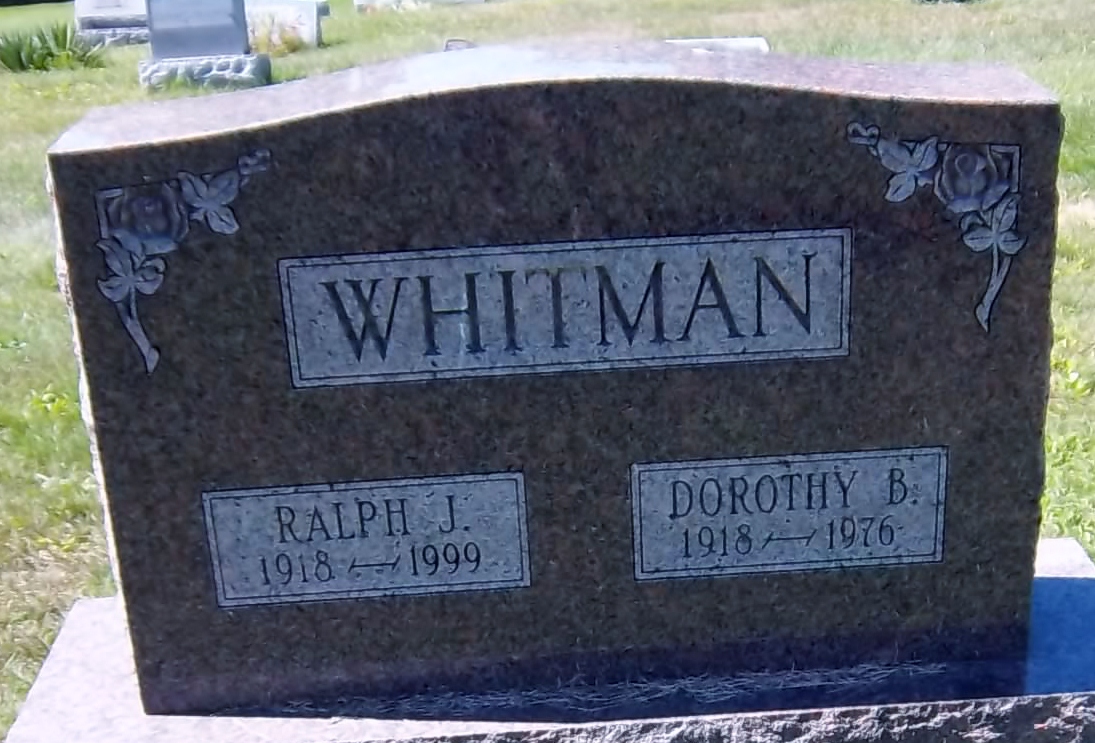 Headstone: Whitman - Ralph J. & Dorothy B.