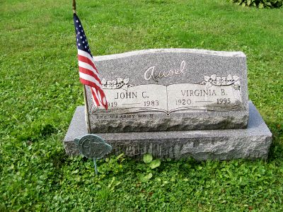 John C Ausel and Virginia B Ausel headstone