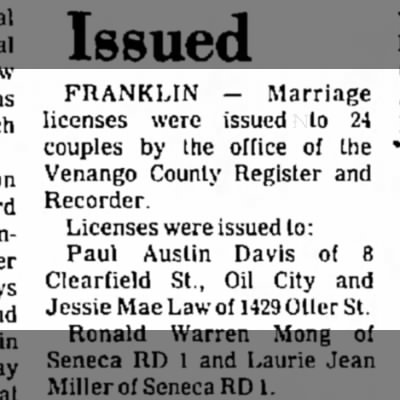 Marriage License