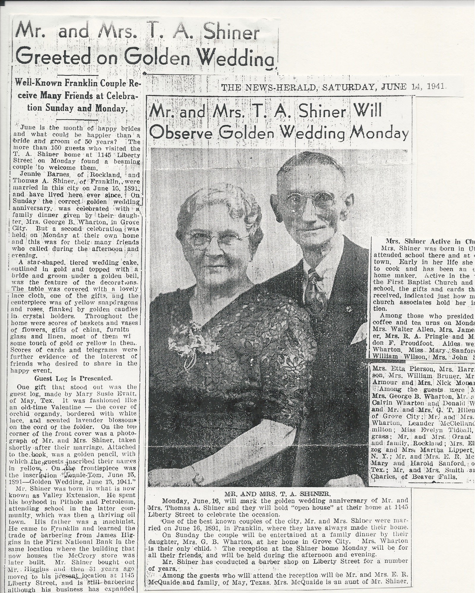Mr. and Mrs. T.A. Shiner