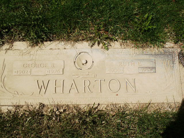 Ruth Edna (Shiner) & George Birdell Wharton tombstone