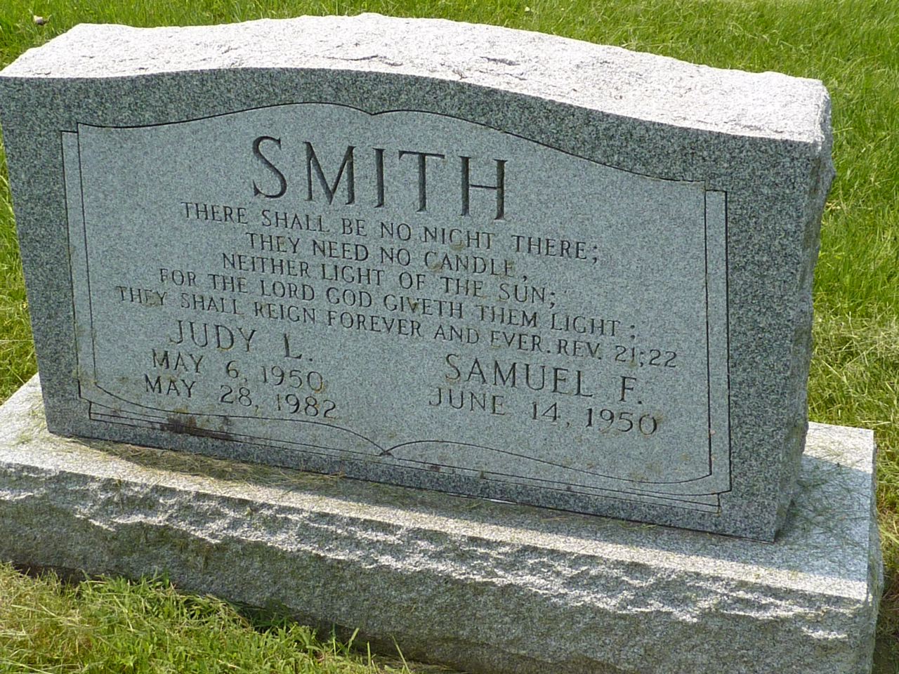 Tombstone Judy Lea Hilton Smith